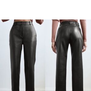 Aritzia Babaton Black Faux Leather Pants in Size 2